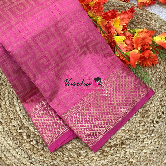 Semi Tussar Silk Saree | Peach Shade |VVSTS058