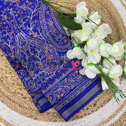Casual Wear - Fancy Printed Silk  - Ink Blue Shade - VVFPS001