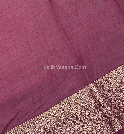 Semi Tussar Silk - Grand Pallu - Wine Shade - VVSTS021