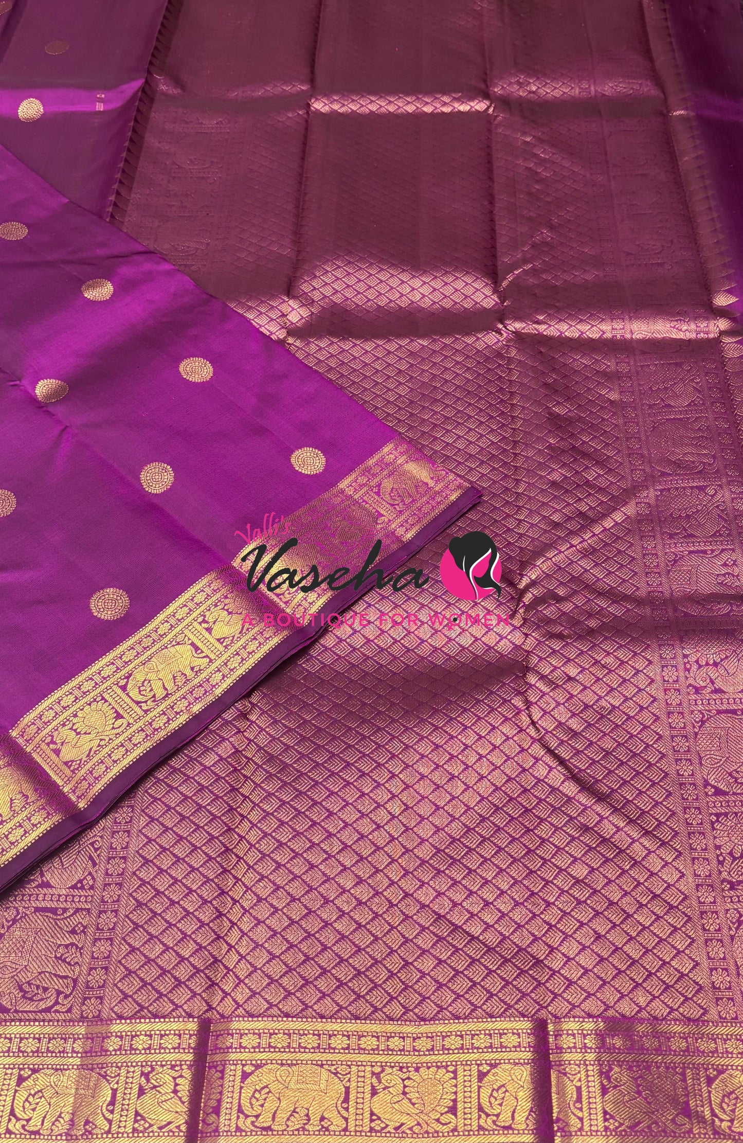 Pure Kanchipuram Silk Saree - Purple Shade - VVPS025