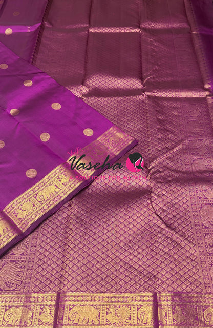 Pure Kanchipuram Silk Saree - Purple Shade - VVPS025