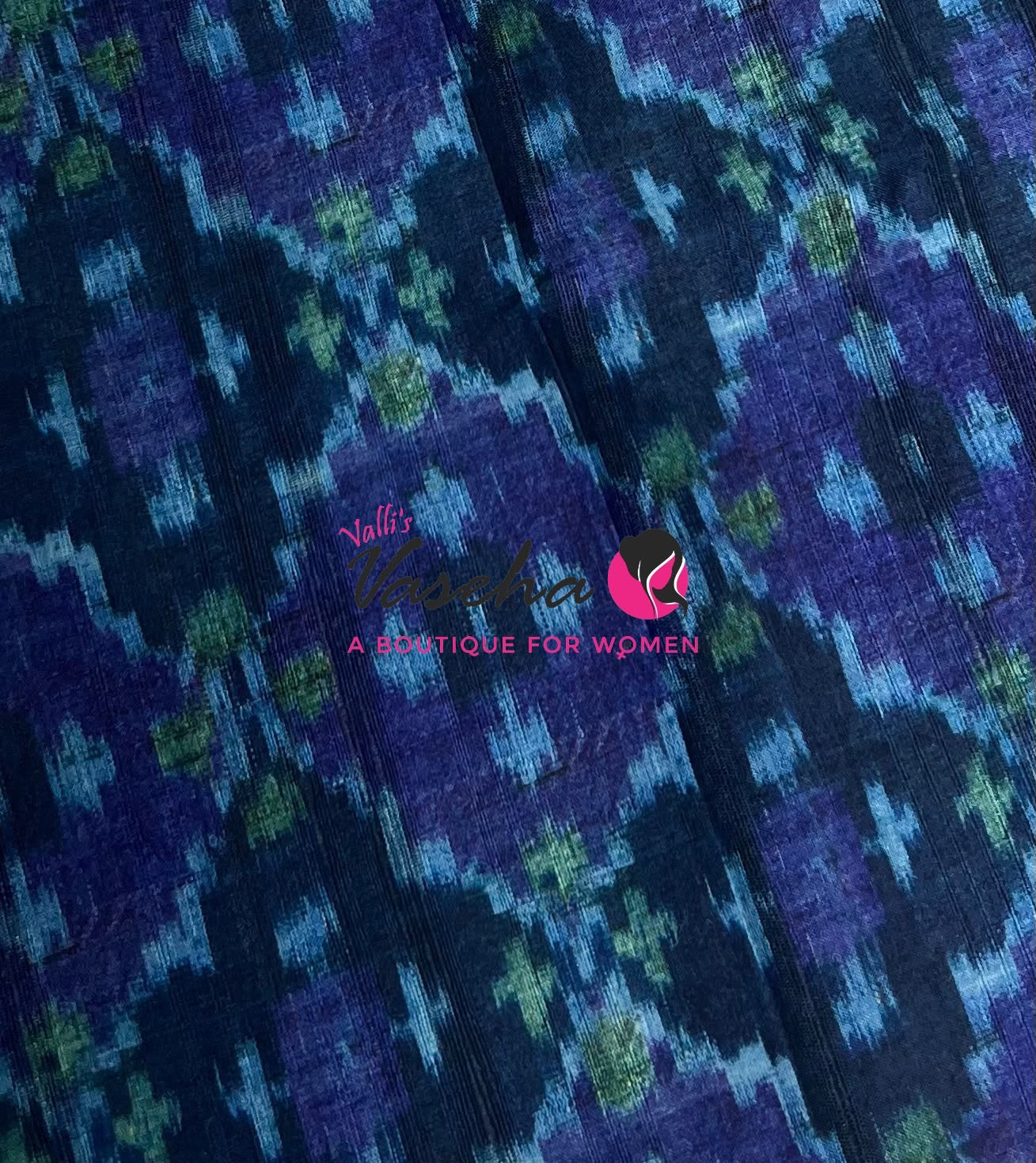 Semi Matka Tussar Silk Saree | Double Blouse | Blue Shade |VVSTS052