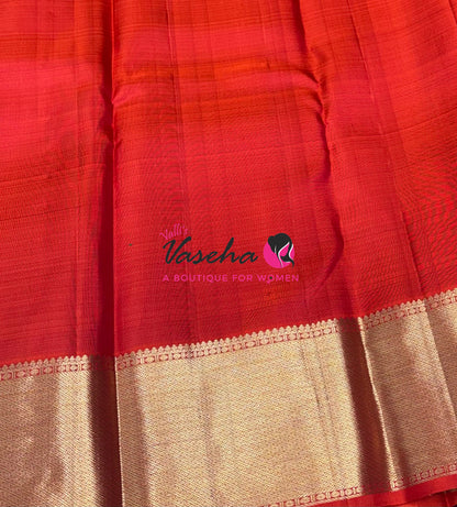 Pure Kanchipuram Silk Saree - Orange Shade - VVPS011