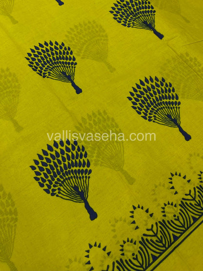 Pure Soft Mul Mul Cotton Sarees - Hand Block Prints - VVMMC008