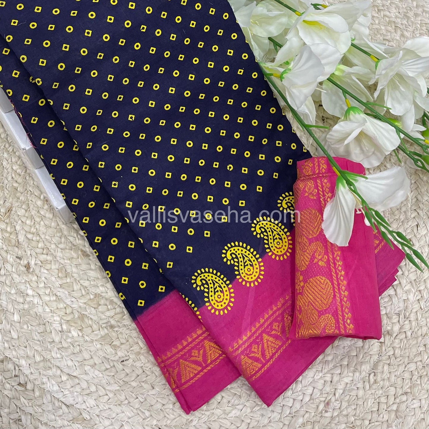 Sungudi Cotton Saree  - Bandini Print  - VVSBP001