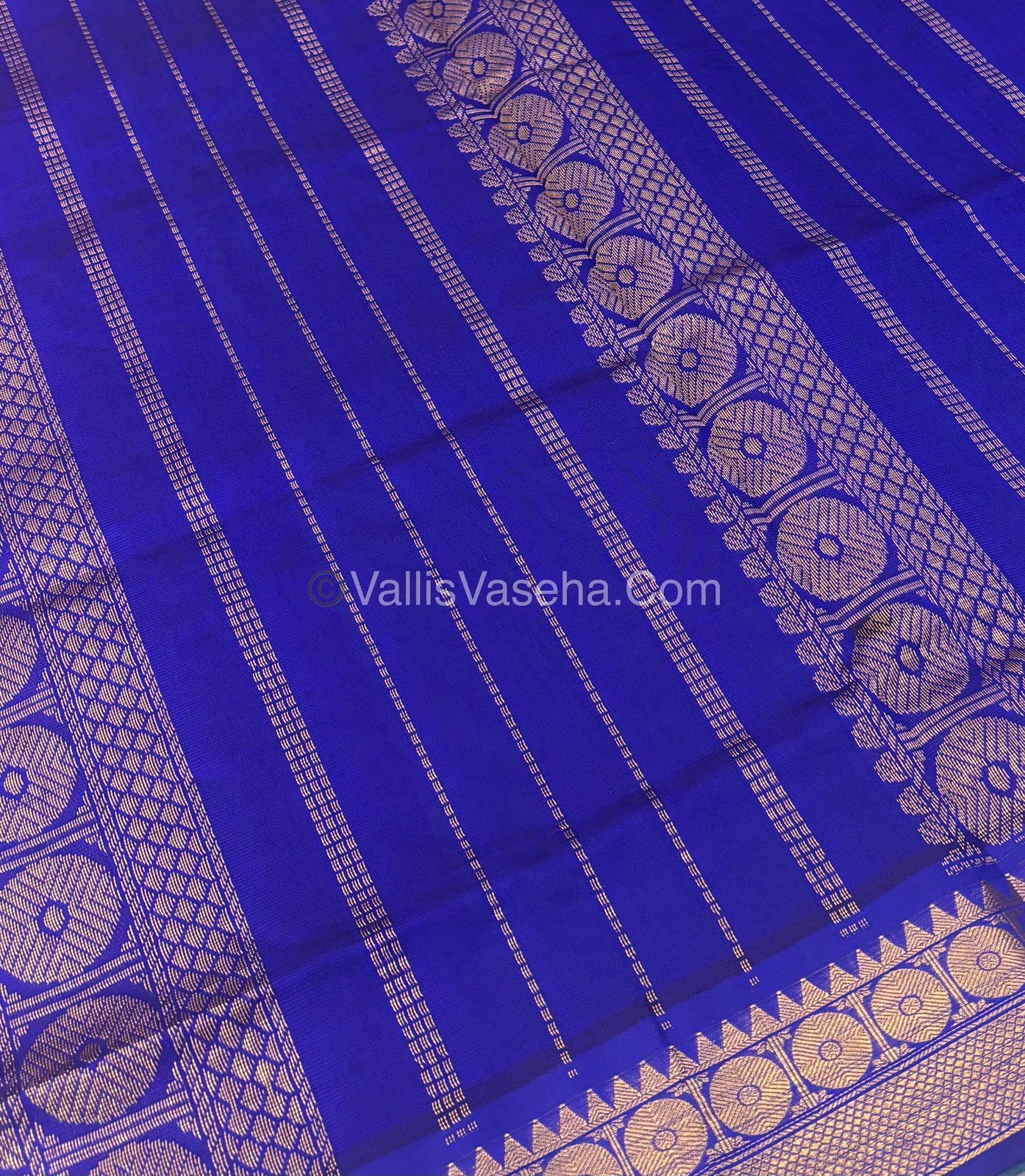 20% Offer |Semi Silk Cotton Saree |Ramar Blue  With Blue Shade |VVSSC002