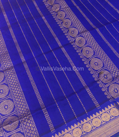 20% Offer |Semi Silk Cotton Saree |Ramar Blue  With Blue Shade |VVSSC002