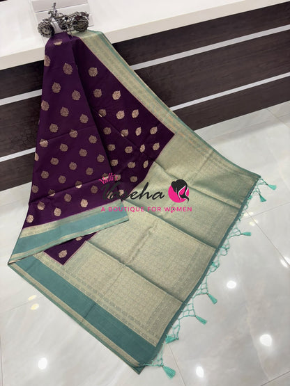Banarasi - Heritage - Contrast  - Retta Petta border - VVBHS017