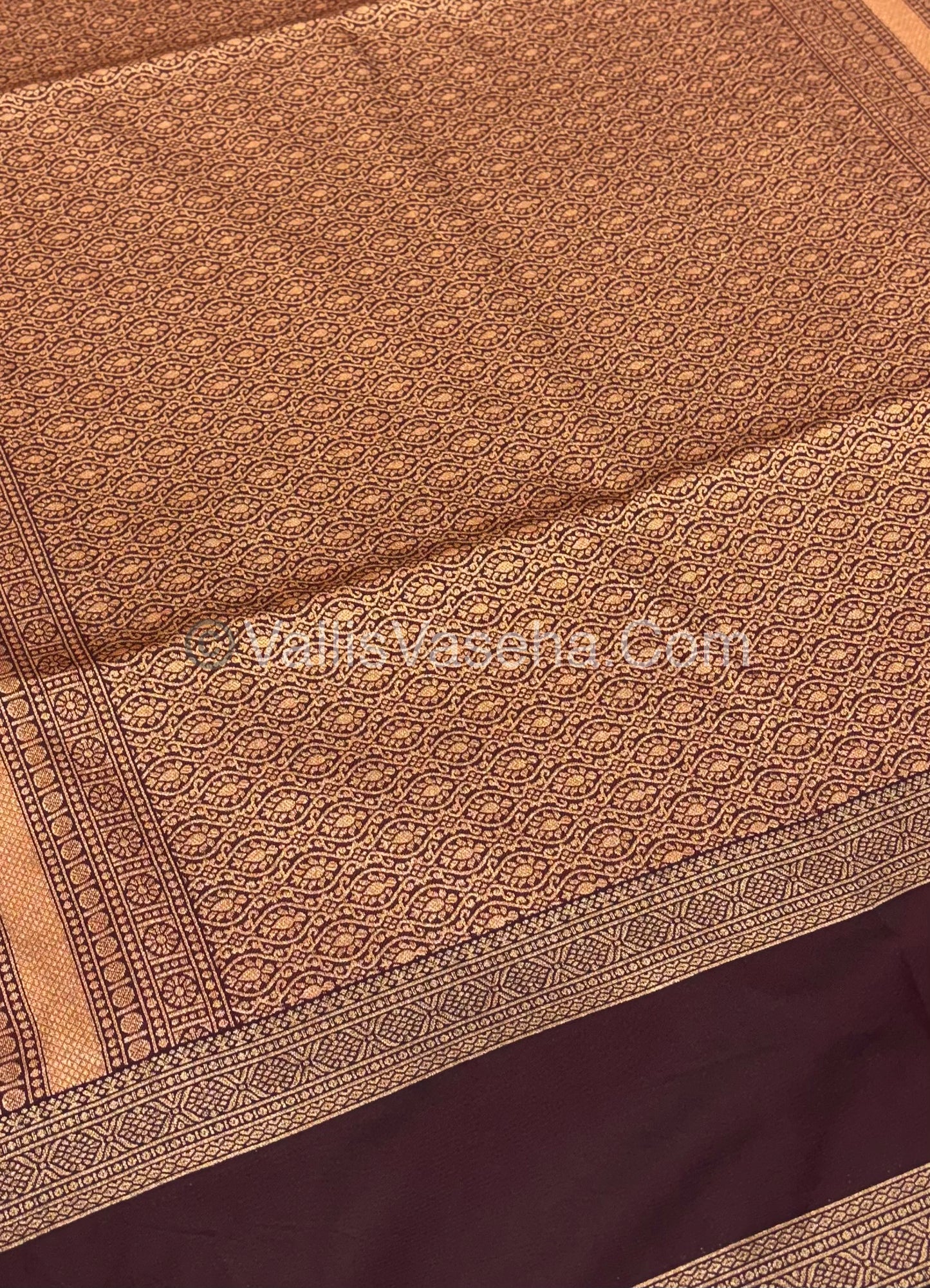 Semi Soft Silk - Rust Orange With Wine Brown Shade -VVSSS022
