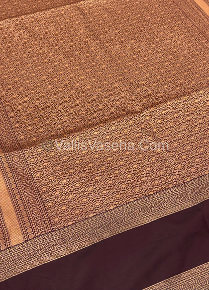 Semi Soft Silk - Rust Orange With Wine Brown Shade -VVSSS022