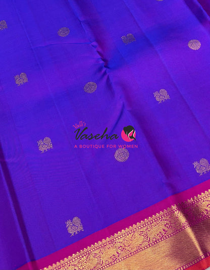 Pure Kanchipuram Silk Saree - Purple & Pink Combo - VVPS025