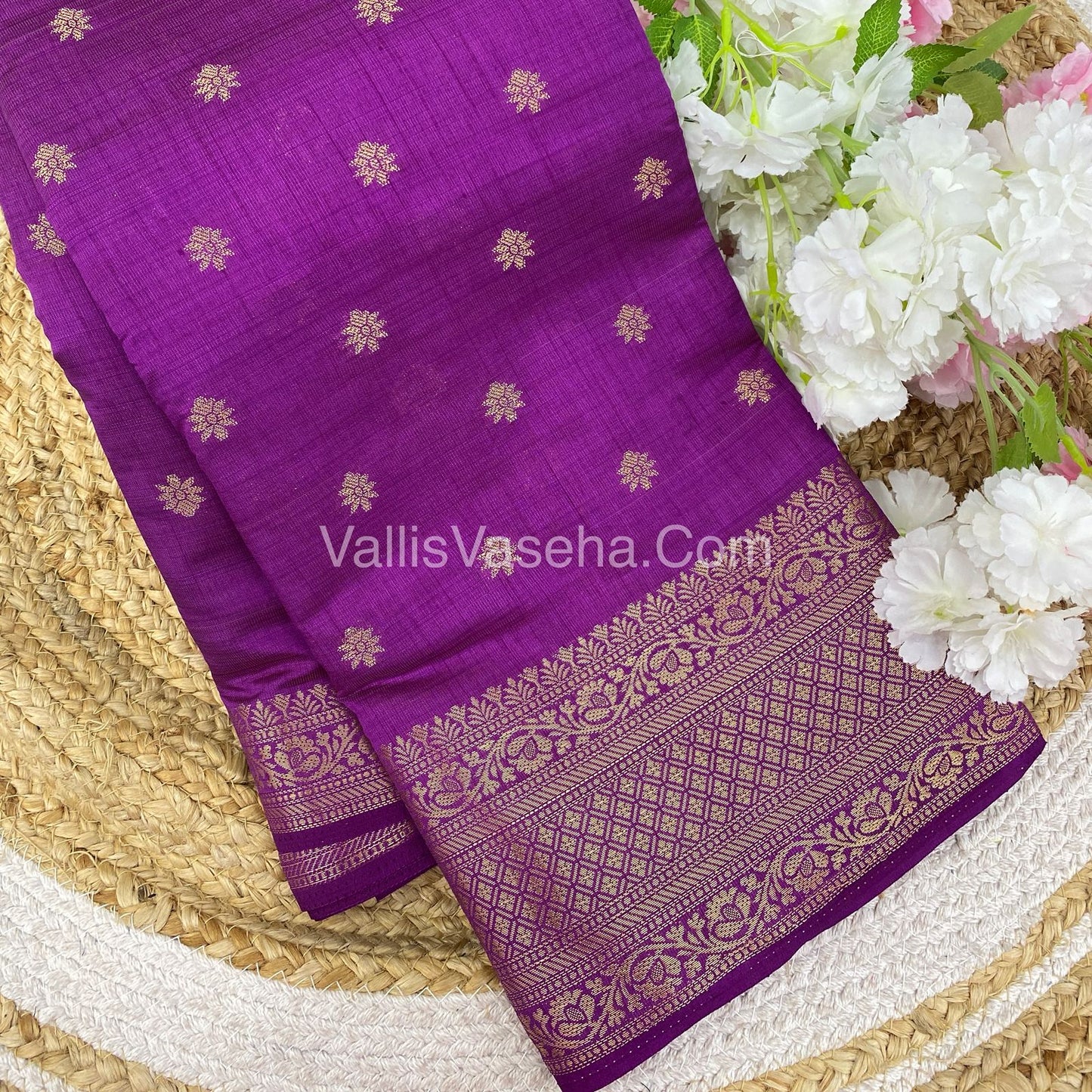 Semi Tussar Silk  - Purple Shade  - VVSTS014