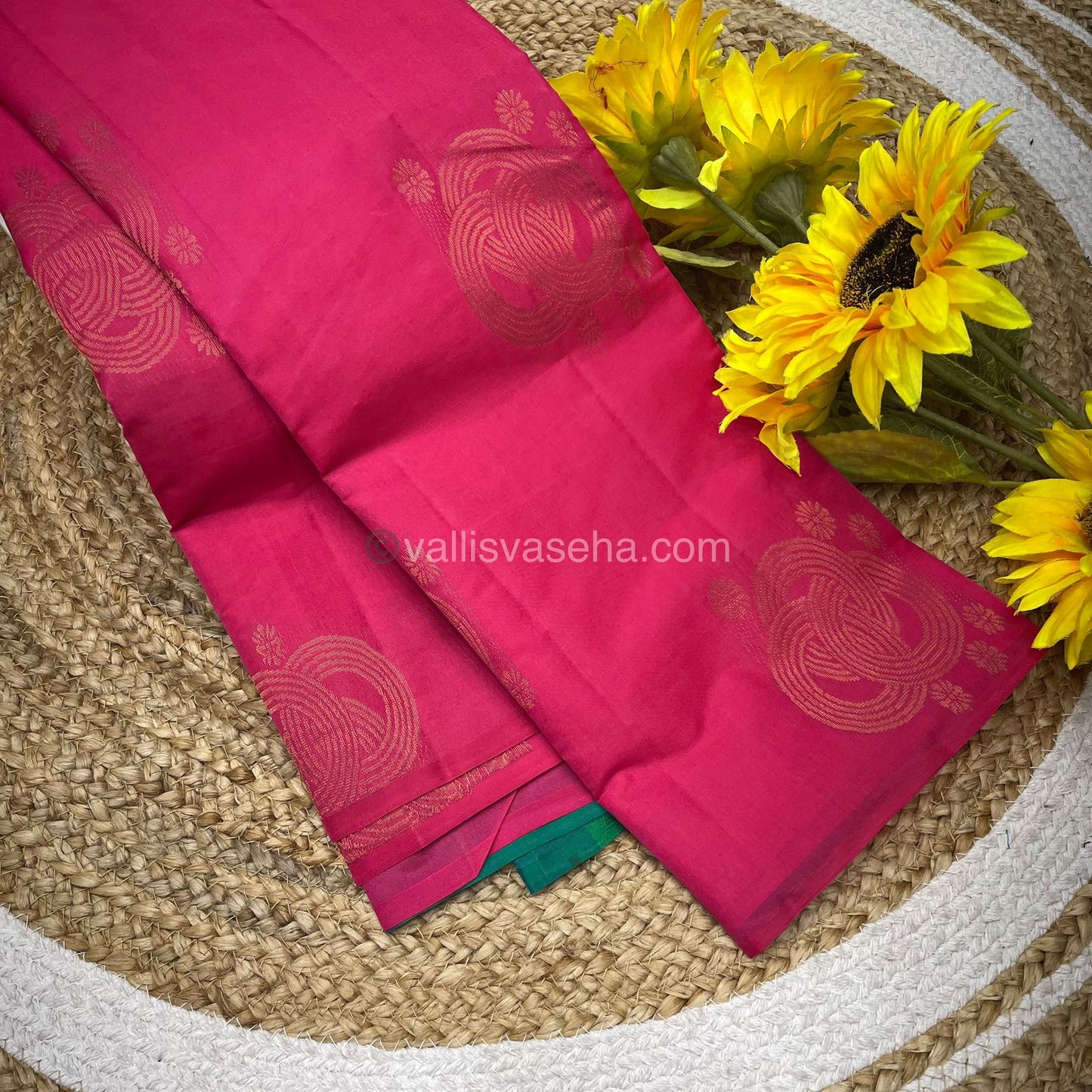 Half Mixed - Pure Soft Silk Saree - Light Weight - Pink with Greenish Blue shade - VVPSS026