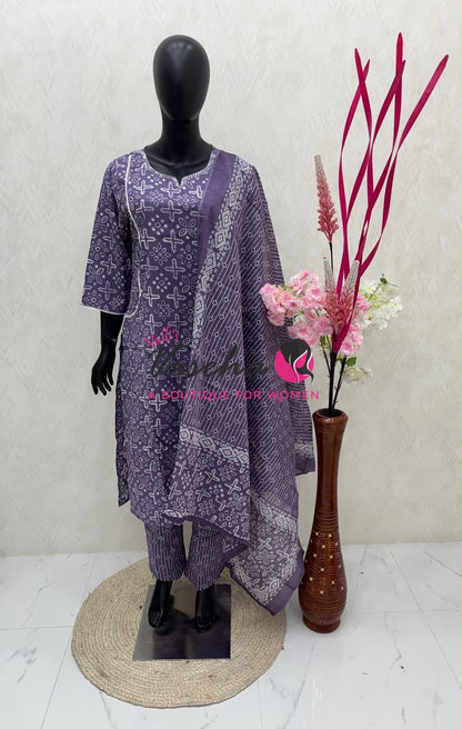 Readymade 3pc Set - Cotton Blended - VVRMS011