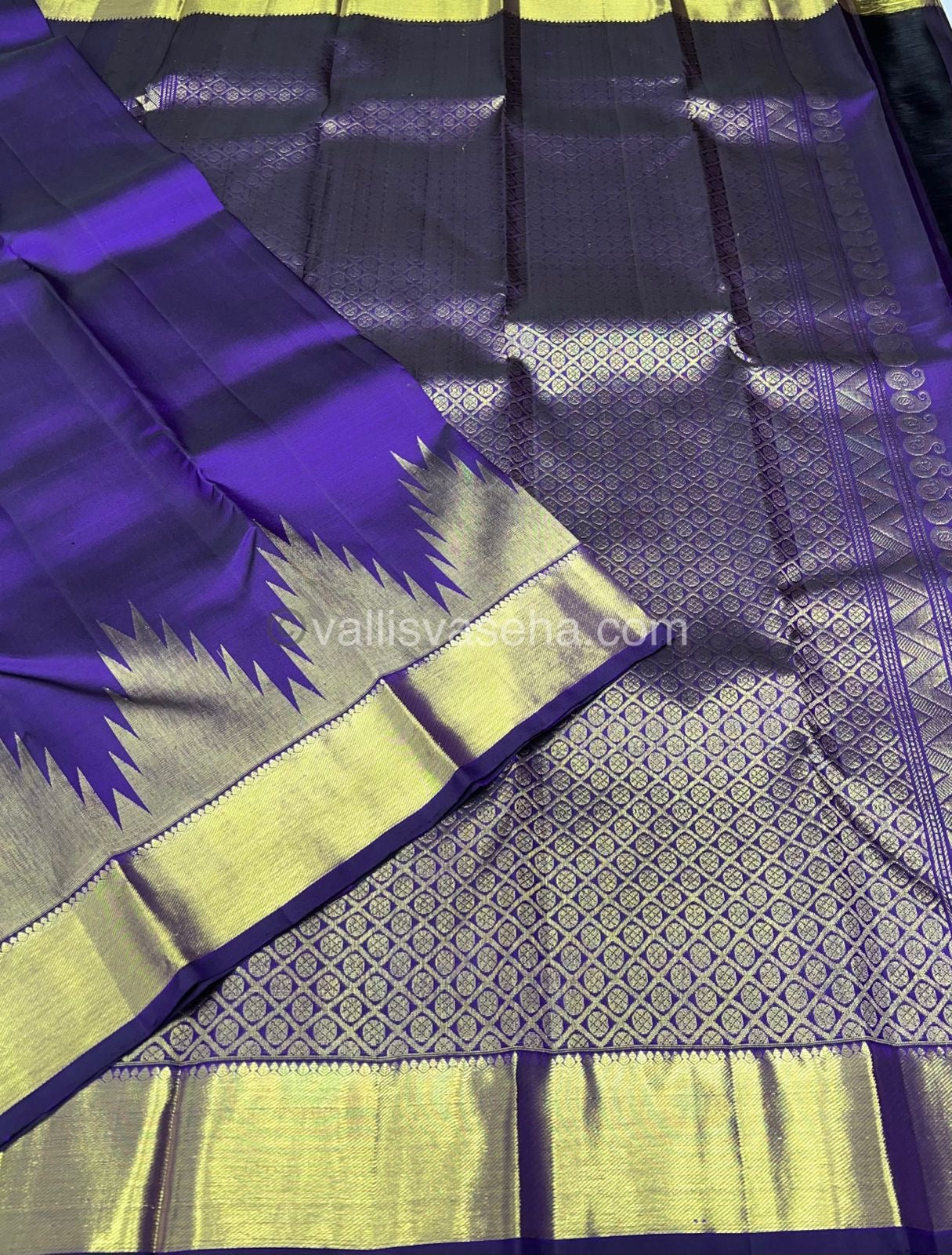 Pure Silk Saree - Jothika Hit design- Violetish Purple Shade-VVPS006