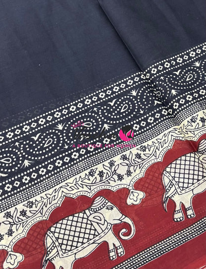 Pure Soft Mul Mul Cotton Sarees - Hand Block Prints - VVMMC011