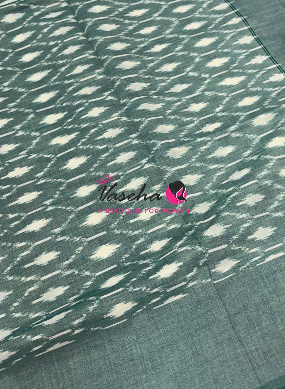 Ikkat Mercerised Cotton Saree - Single Ikkat - VVIKS001