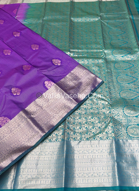 Semi Kanchipuram Silk - Vairavoosi Pattern  - VVSKS001