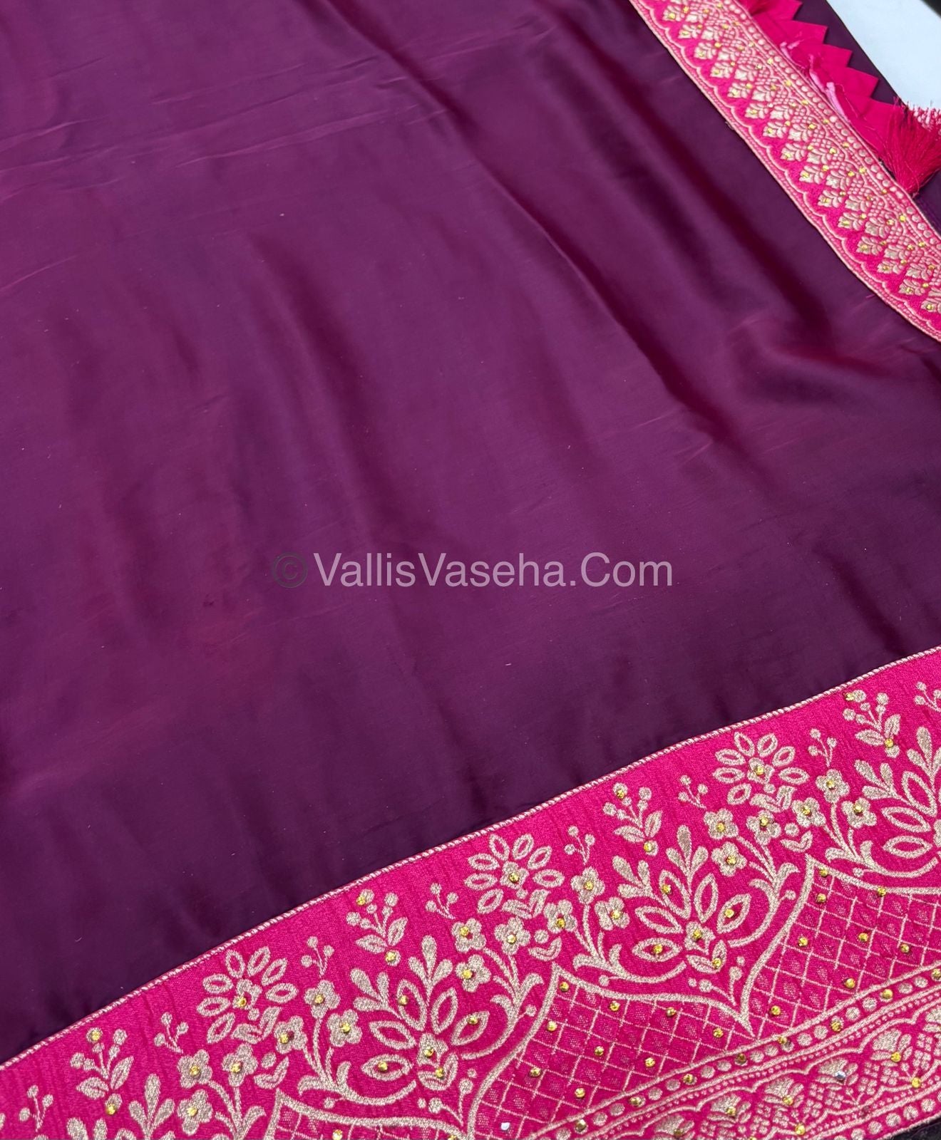 50% less - Offer Saree - Grape Silk Saree - VVDS003