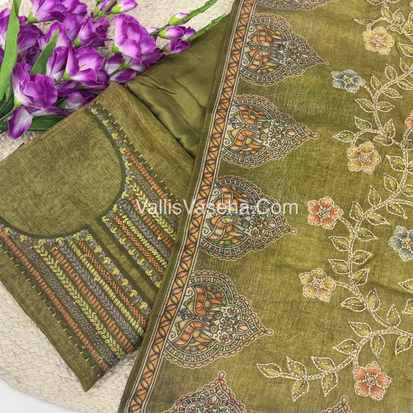 Tissue Linen Salwar Material  | VVUSM017