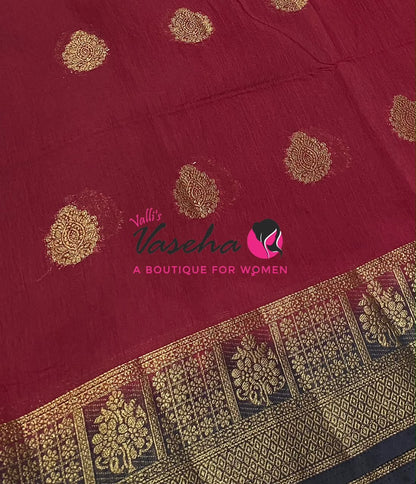 Semi Jute Silk Saree - Blue With Green Shade- VVSJS002