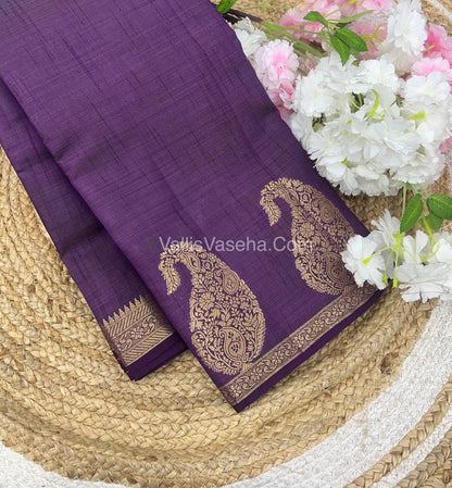 Semi Tussar Silk - Small Mango - Purple Shade - VVSTS002