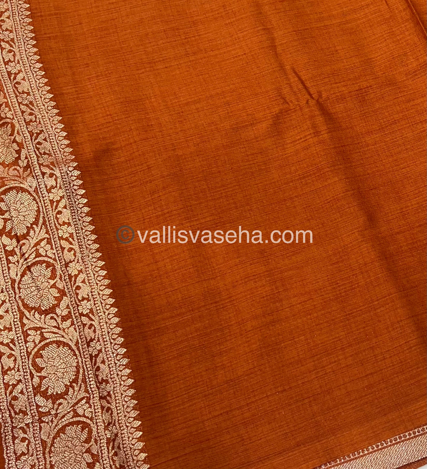 Banarasi - Heritage Silk - Semi Kathan Silk - Rust Orange Shade- VVBHS001