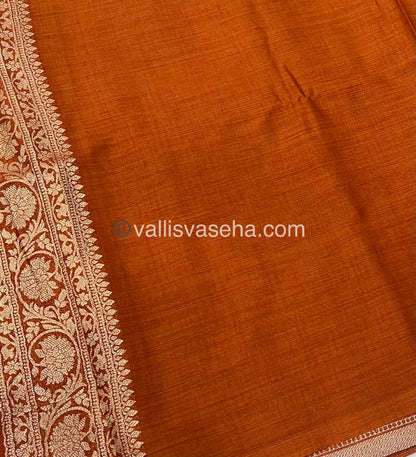 Banarasi - Heritage Silk - Semi Kathan Silk - Rust Orange Shade- VVBHS001