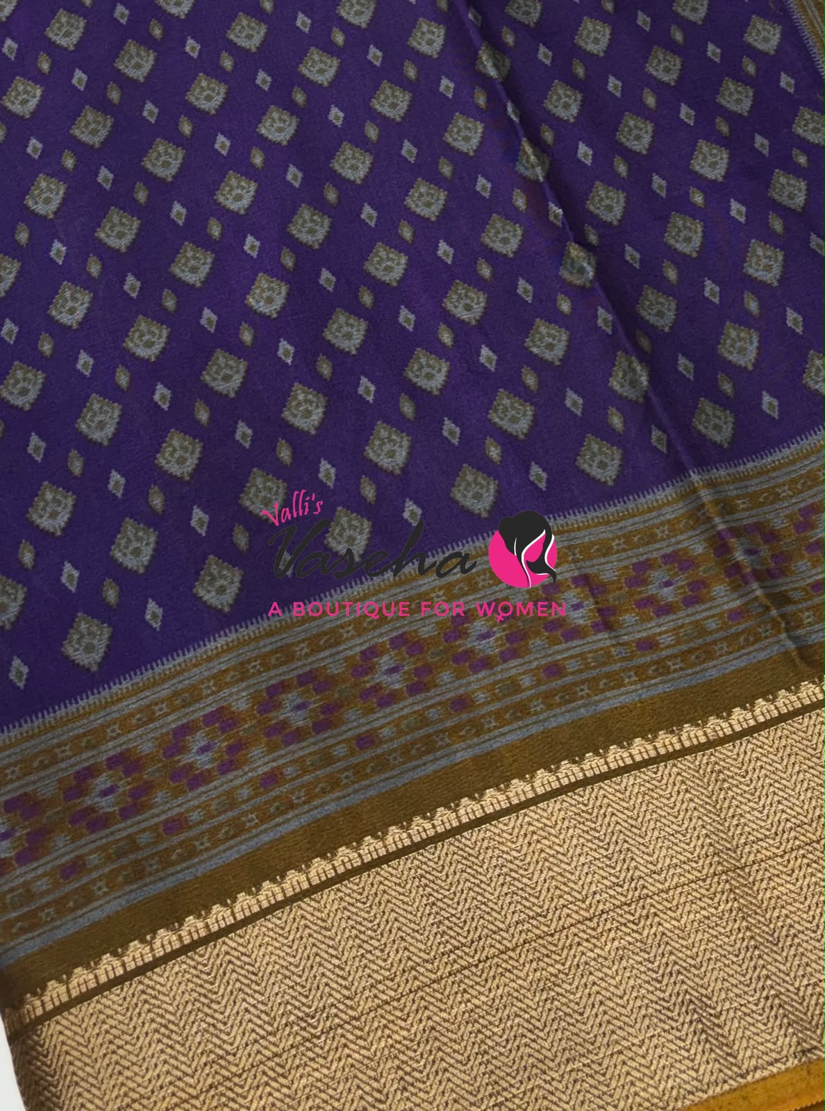 Casual Wear - Semi Patola Silk - Purple & Yellow Shade - VVSPS001