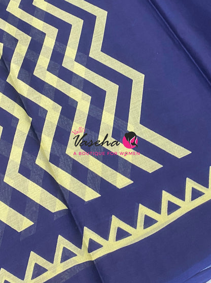 Pure Soft Mul Mul Cotton Sarees - Hand Block Prints - VVMMC011