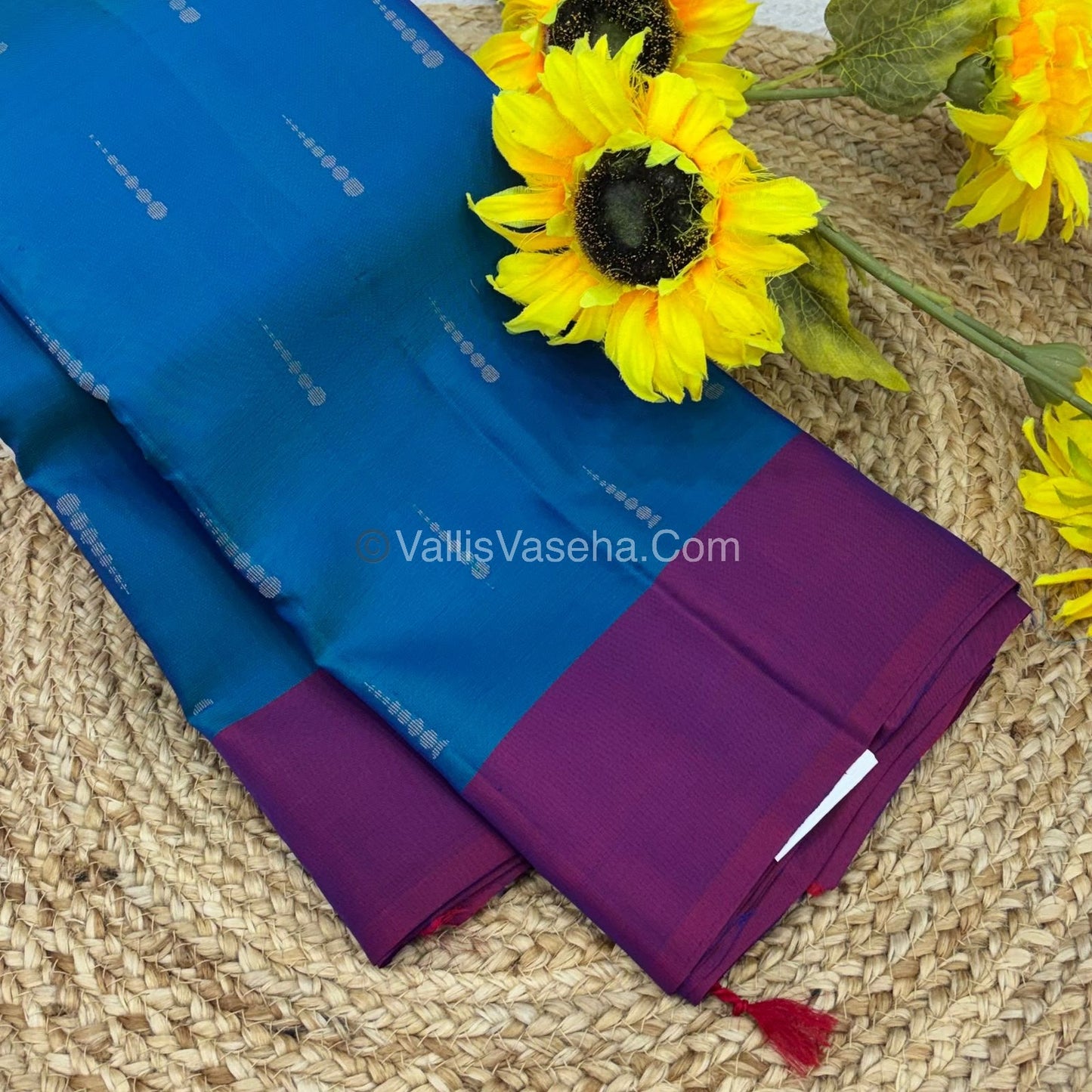 Half Mixed Soft Silk Saree - Blue With Purple  - VVPSS073