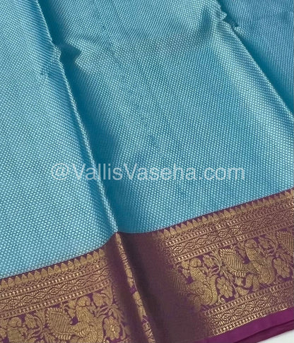 Semi Bridal Kora Tissue Sarees - Blue & Pink Combo - VVSBT004