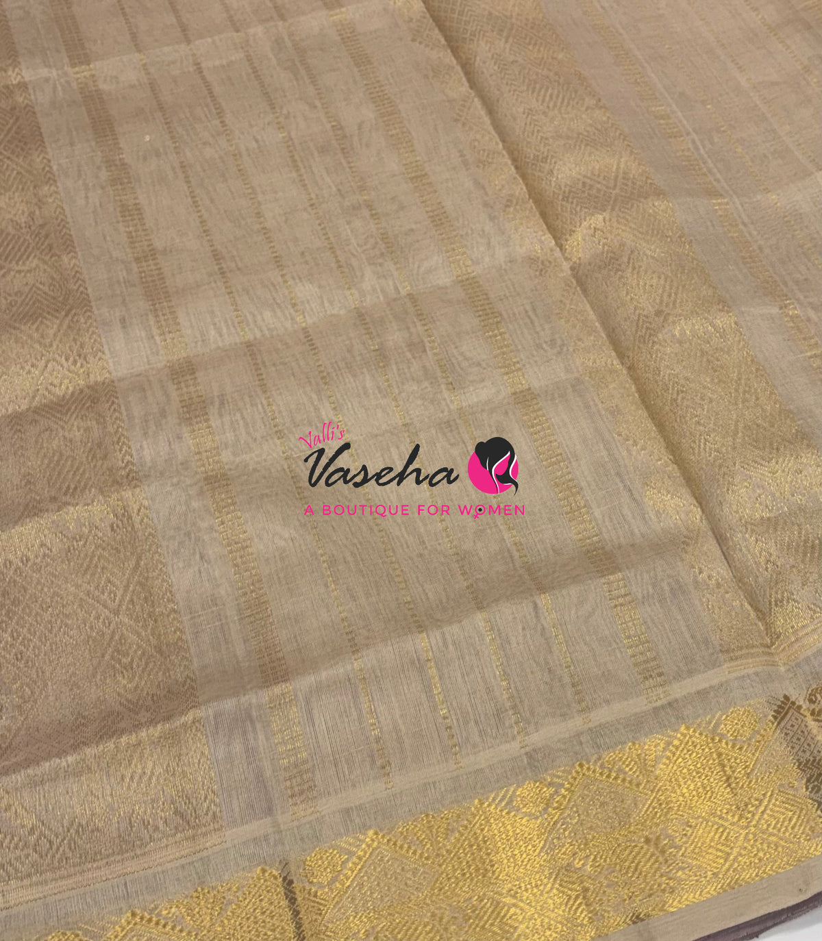 Pure Korvai Silk Cotton - Checks Pattern - Purplish Pink with Cream Shade  - VVKSC035
