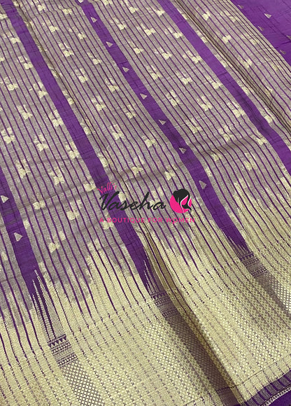 Semi Tussar Silk Saree | Purple Shade |VVSTS054