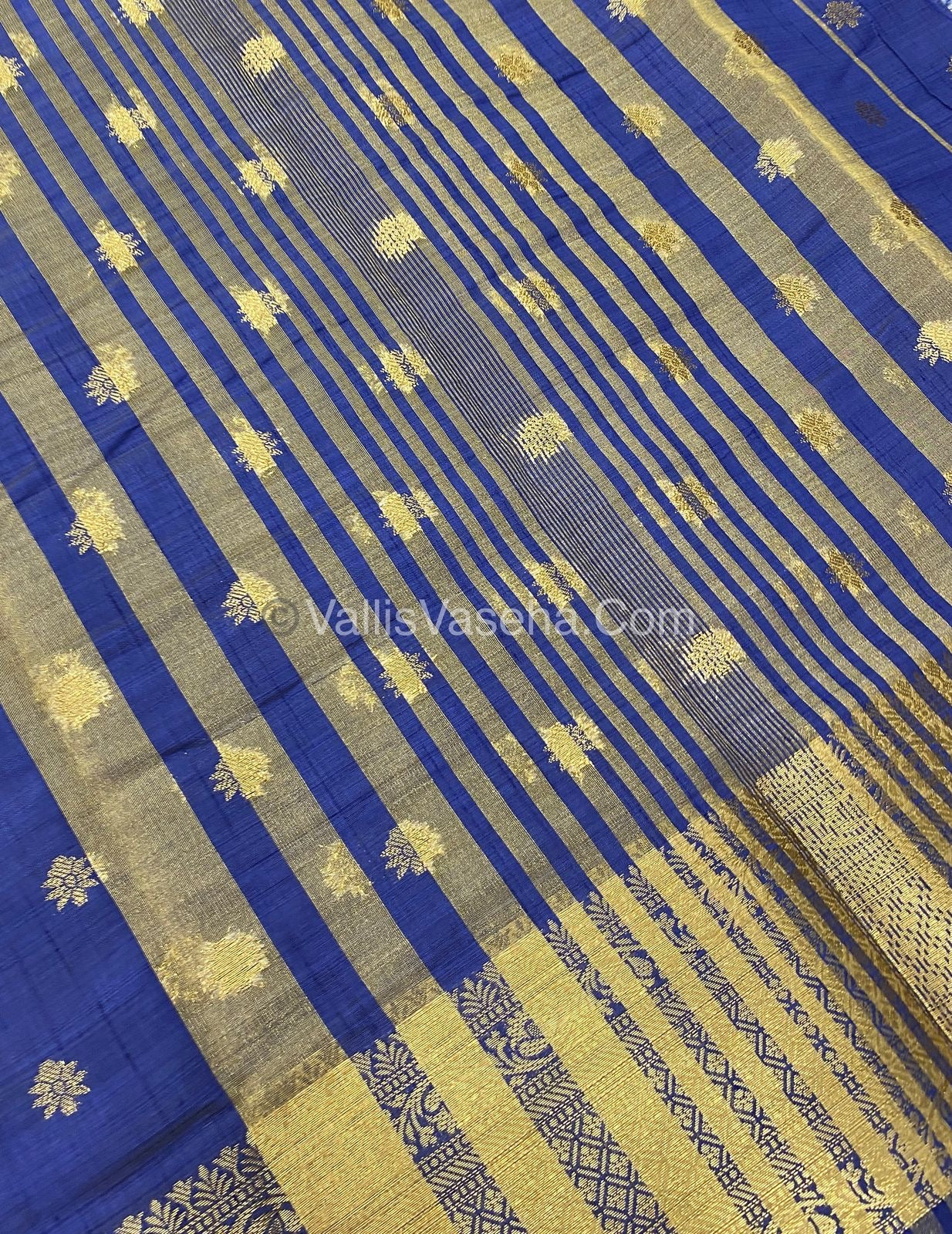 Semi Tussar Silk  - Navy Blue Shade  - VVSTS014