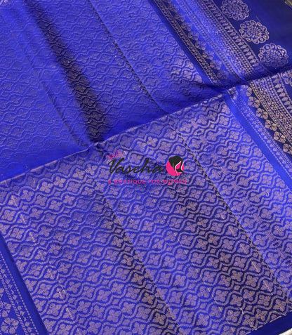 Pure Soft Silk Saree  - Blue Shade - VVPSS113