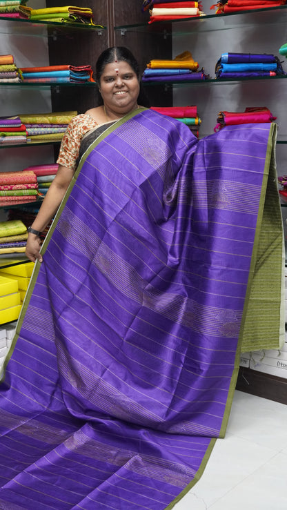 Semi Chappa Silk with Double Leaf Print - VVSC002