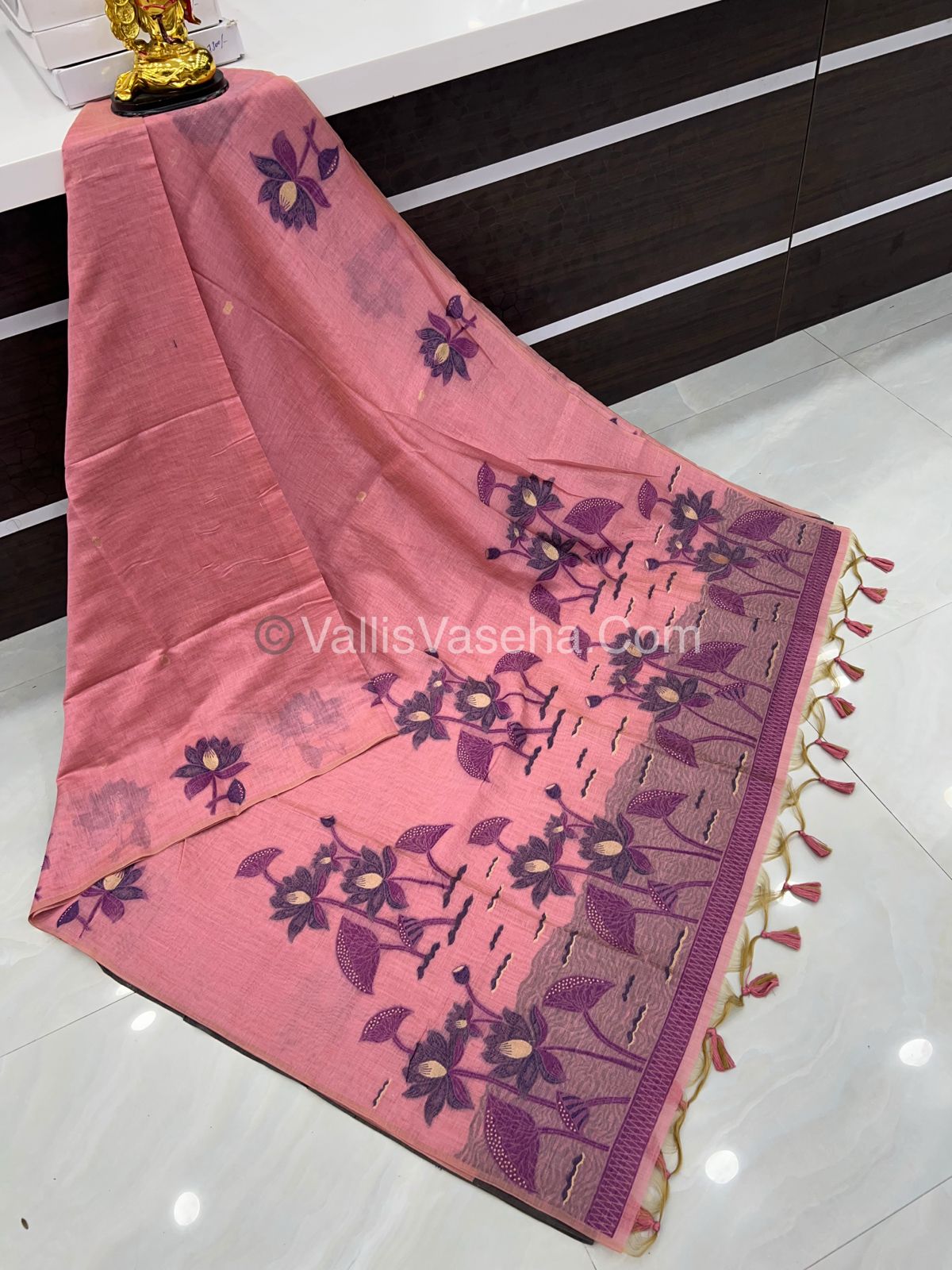 Muga Cotton Saree - Contrast Blouse - VVMCS001