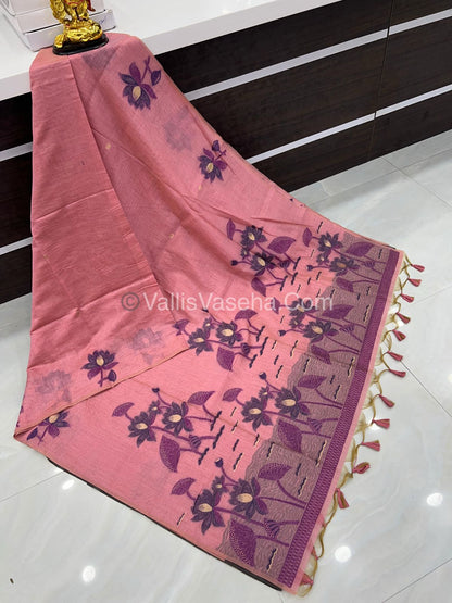 Muga Cotton Saree - Contrast Blouse - VVMCS001