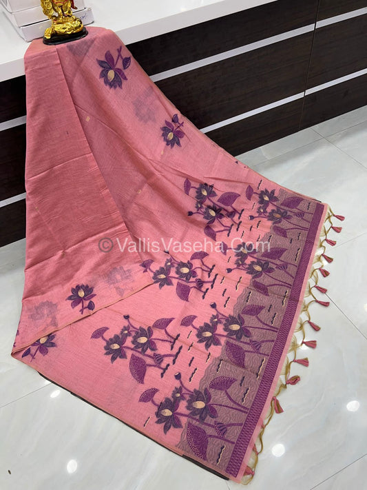 Muga Cotton Saree - Contrast Blouse - VVMCS001
