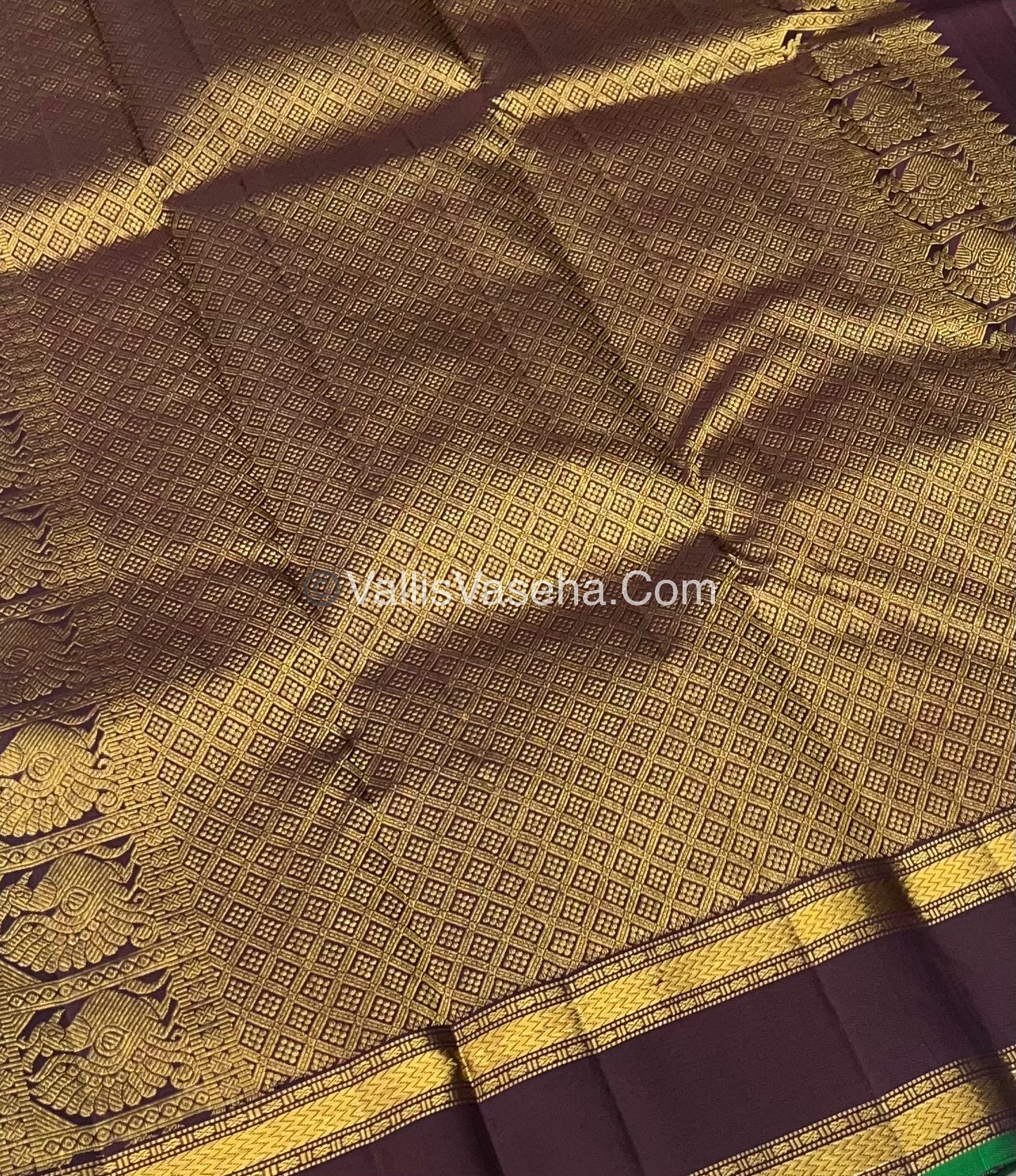 Pure Kanchipuram Silk Saree - Rust Orange & Brown Combo - VVPS014