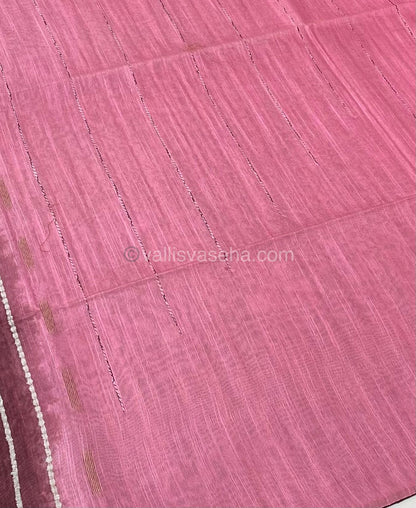 Bhagalpuri Silk - Brown With Pink - VVBS004