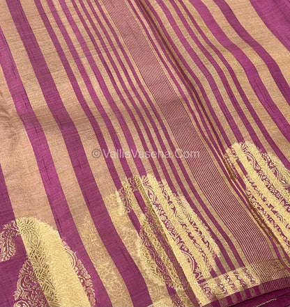 Semi Tussar Silk - Small Mango - Onion Pink Shade - VVSTS002