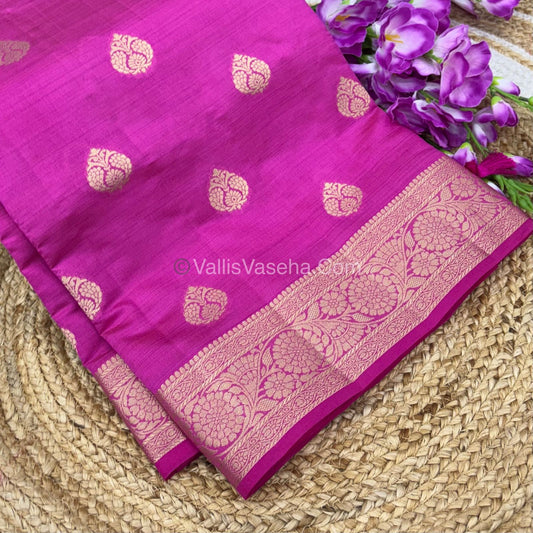 Semi Tussar Silk - Grand Pallu  - Pink Shade - VVSTS029