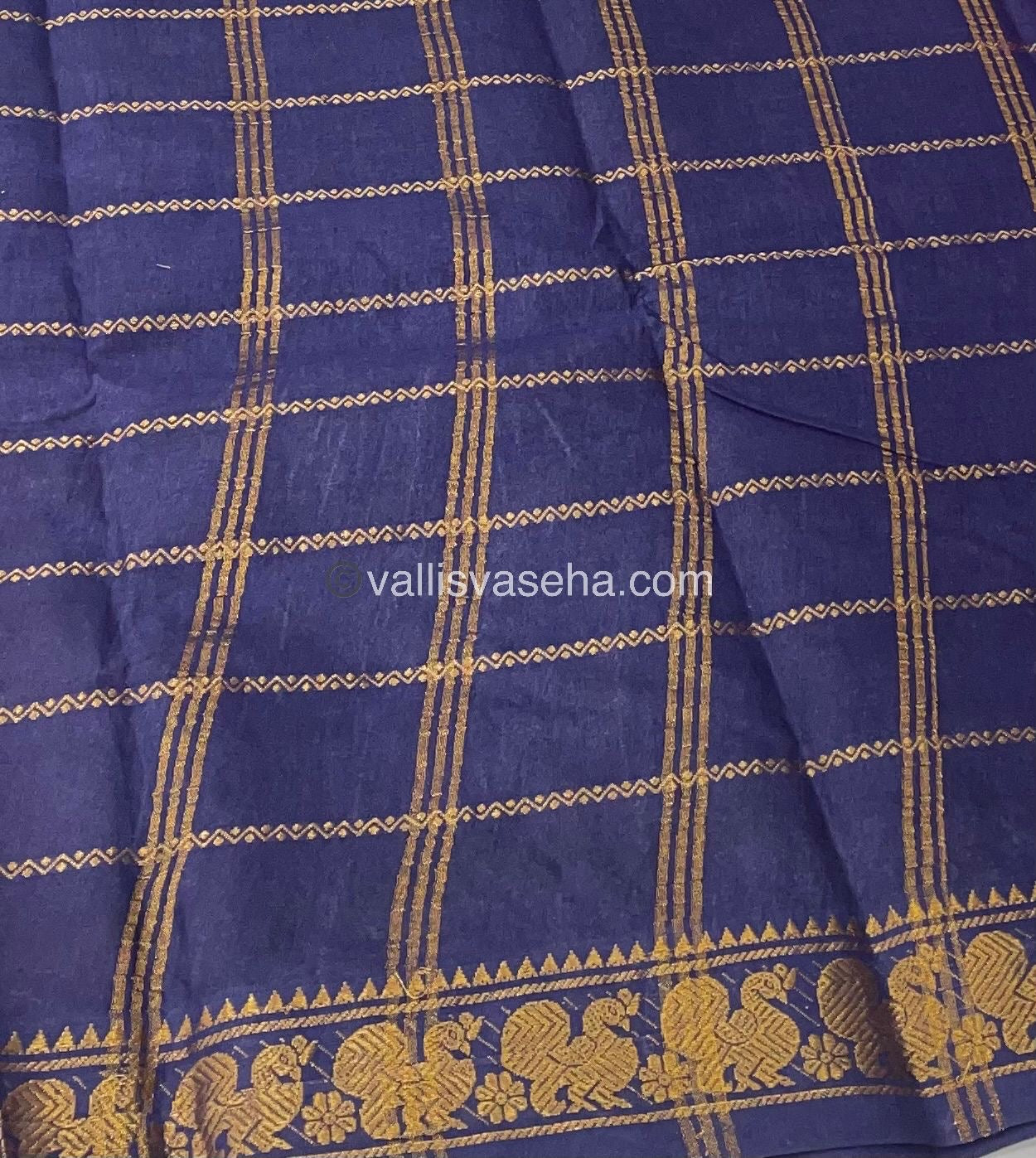 Sungudi Cotton Saree | Velthari Design - Pink with Navy Blue Shade - VVSCV001