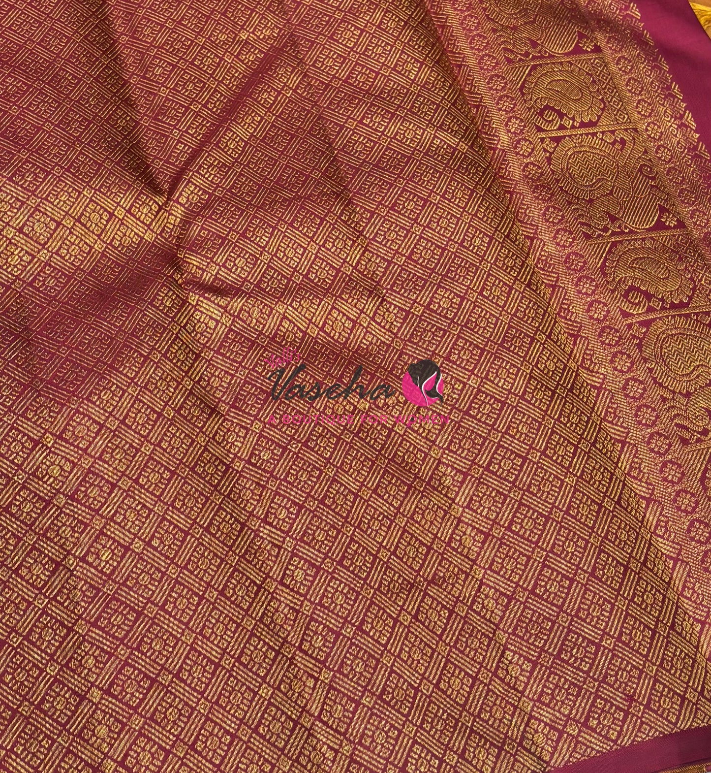 Pure Kanchipuram Silk Saree - Pazhum Pazhamum Checks - VVPS017