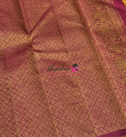 Pure Kanchipuram Silk Saree - Pazhum Pazhamum Checks - VVPS017