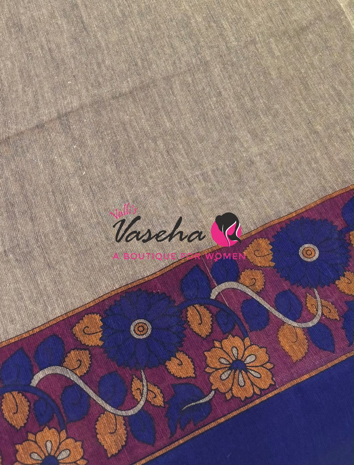 Handloom Cotton Sarees with Kalamkari Blouse - VVKCK004