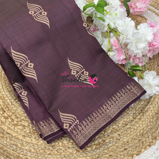 Semi Tussar Silk Saree | Wine Shade |VVSTS072