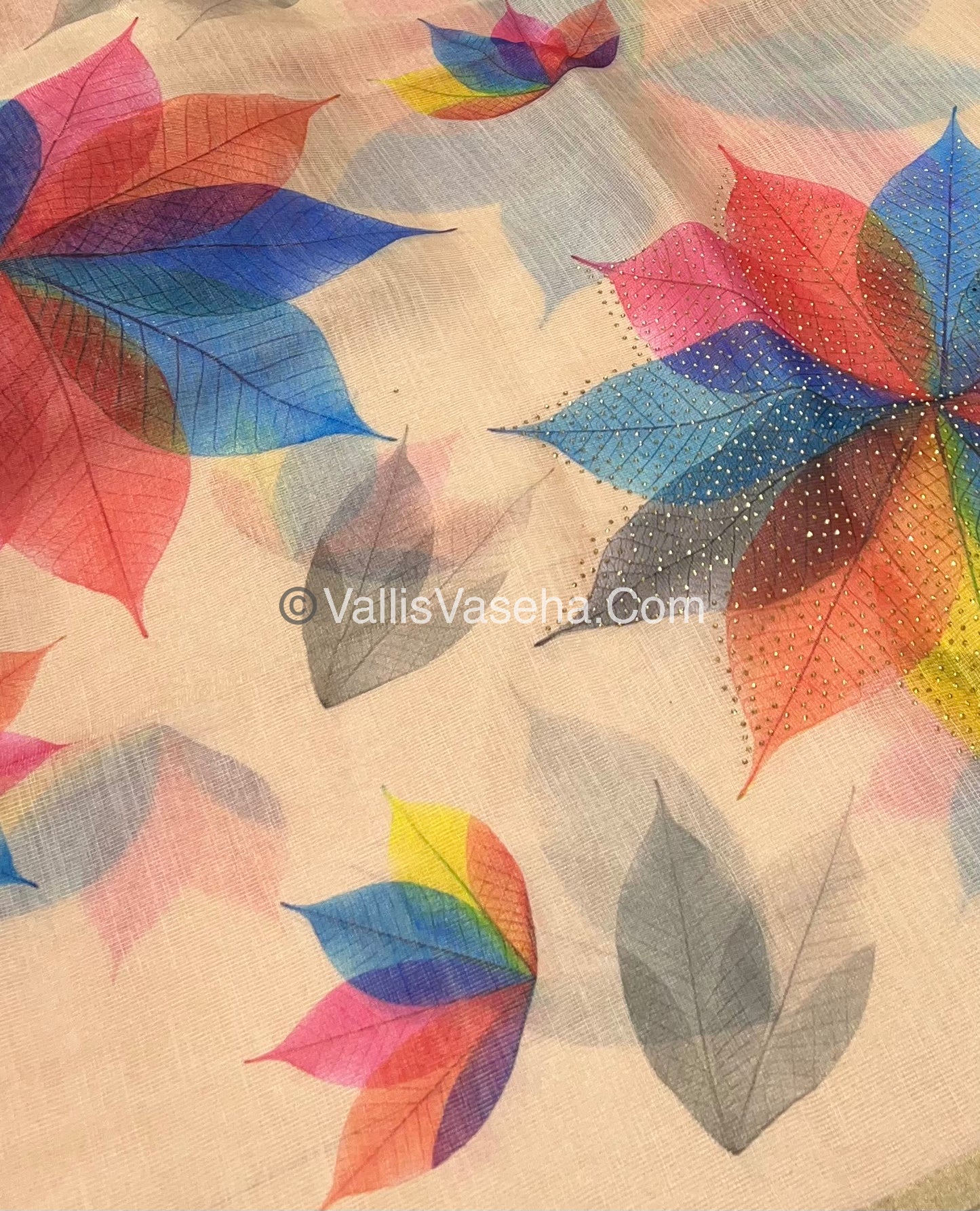 Semi Kota Tissue Sarees - Stone Studded - Cream ( Beige) Shade - VVSKS003